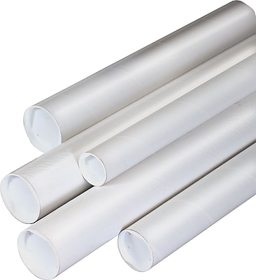 White Pack of 100 Mailing//Poster Tube Plastic End Caps 1