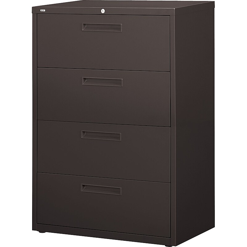 Staples® Lateral File Cabinet, Letter/Legal, 4-Drawer, Black, 18 3/4"D image 1