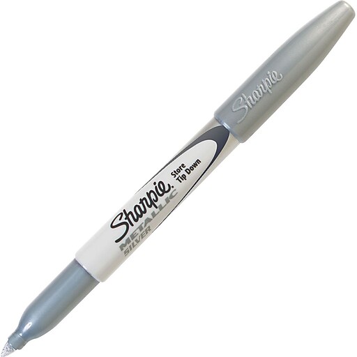 Sharpie Metallic Fine Point Permanent Markers Silver 12/pk (39100