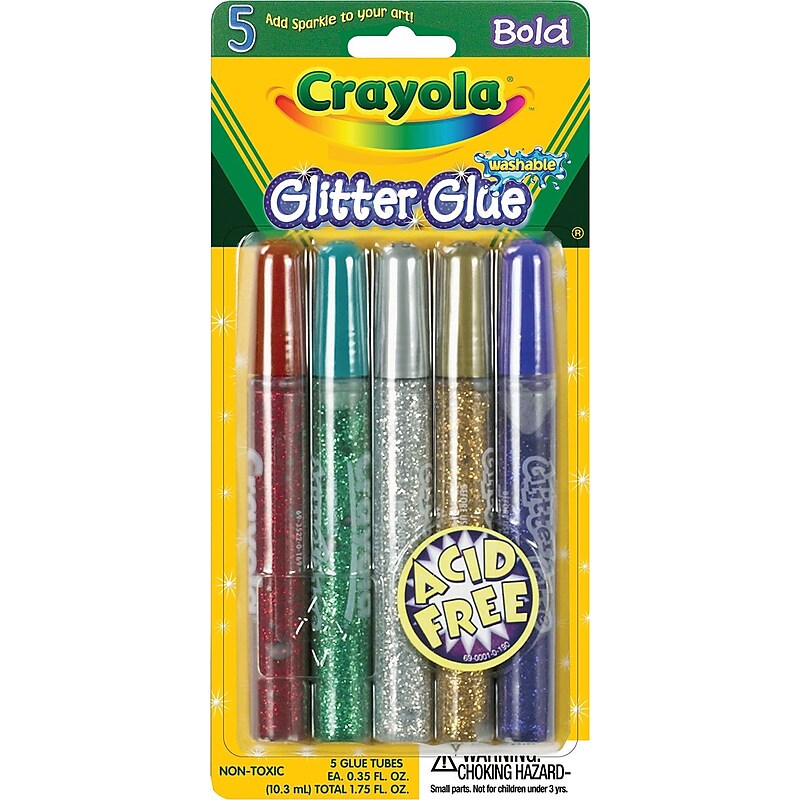 Crayola Glitter Glue, Assorted, 5/Pack image 1