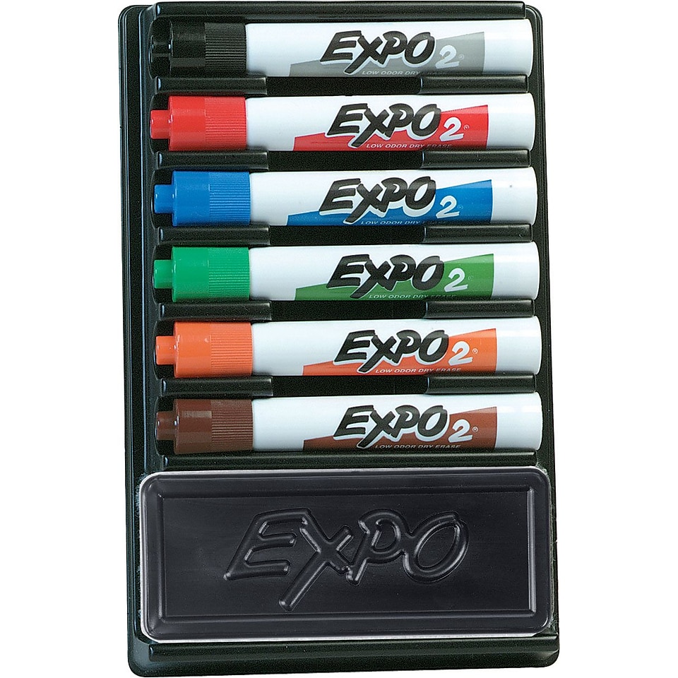 Expo Low Odor Dry Erase Organizer Kit, Chisel Tip, Assorted Colors, 6/pk (80556)