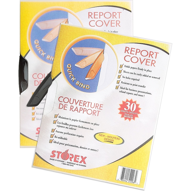 Storex Swing-Lock Report Covers, Clear, 10/Pack image 1