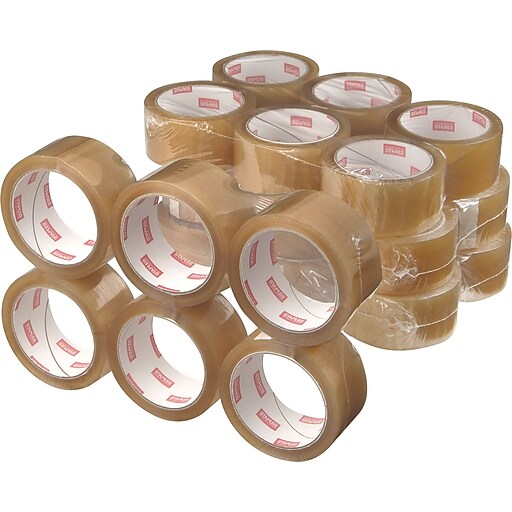 Staples Natural Rubber Packing Tape, 1.89" x 54.7yds, Clear, 36/Pack