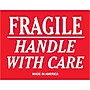 Tape Logic Labels, "Fragile - Handle With Care", 3" x 4", Red/White, 500/Roll~#|#~s0067405_sc7