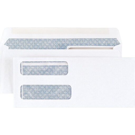 Staples Gummed Laser DoubleWindow SecurityTint Envelopes, 500/Box