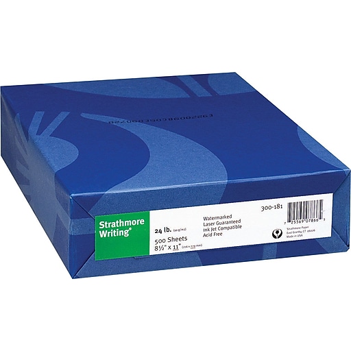 Via Smooth Light Blue Paper - 8 1/2 x 11 in 24 lb Writing Smooth 30%  Recycled Watermarked 500 per Ream