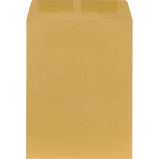 Staples Heavily Gummed Kraft Catalog Envelopes, 10" x 13", Brown, 100