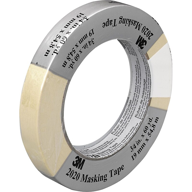 Scotch Masking Tape, 0.7" x 60 yds., Beige (2020-18A-BK) image 1