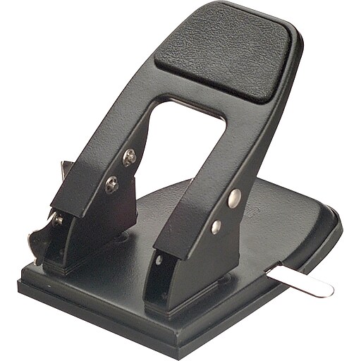 OIC HeavyDuty 2Hole Punch with Padded Handle, Black Staples
