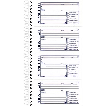 Adams Phone Message Books, 5.5" x 11", 400 Sets/Book, 2/Pack (SC1154-2D)