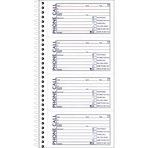 Adams Phone Message Books, 5.5" x 11", 400 Sets/Book, 2/Pack (SC11542D