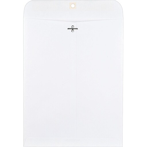 Staples Clasp Wove Envelopes, 10" x 13", White, 100/Box (570231/14214