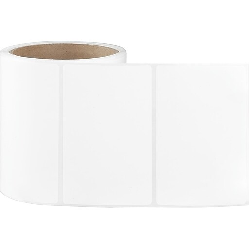 4 x 21/2 White Permanent Adhesive Thermal Transfer Roll Sato Compatible Label/Ribbon Kit at Staples