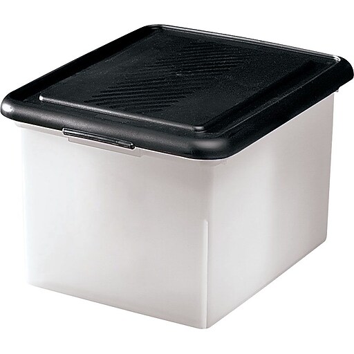 Staples Letter/Legal Tote, Clear w/Black Lid at Staples