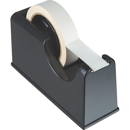 Officemate HeavyDuty Tape Dispenser, 1" and 3" Core, Black, 4 1/4"H x