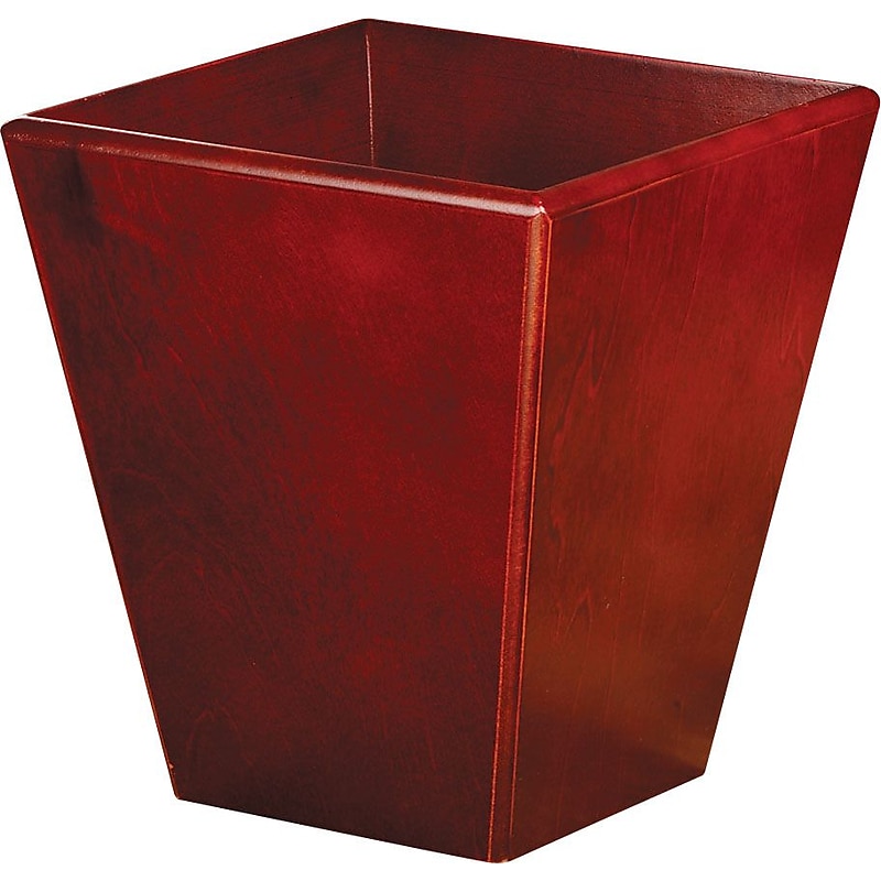 Rolodex WoodTones™ Mahogany Finish Wastebasket, 10 1/4"H x 9 1/2"W x 9 1/2"D image 1