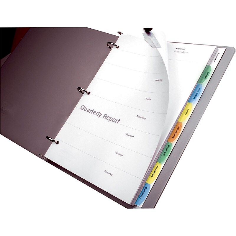 Wilson Jones View-Tab Blank Paper Dividers, 8-Tab, White, Set (W55965) image 1