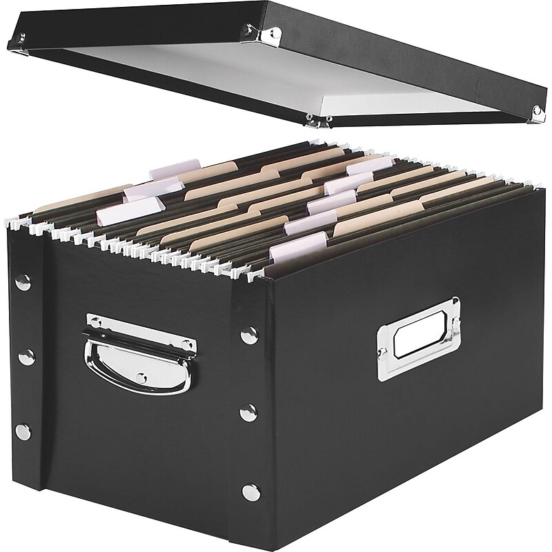 Snap-N-Storage Laminate Collapsible Storage Box, Letter, Black (SNS01533) image 1