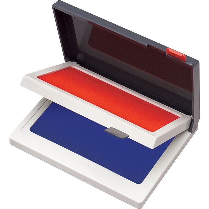 Cosco Two-Color Felt Stamp Pads, Red/Blue Ink (090429) image 1