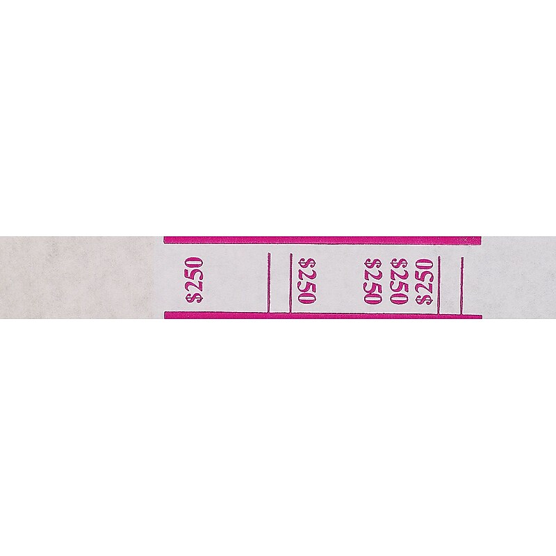 MMF Industries® Currency Bands, Pink/$250, 20,000/Carton image 1