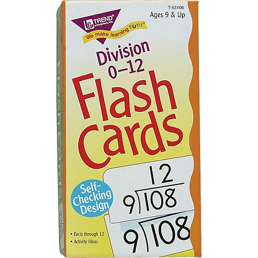 Trend Enterprises Math Flash Cards, Division 012 Staples