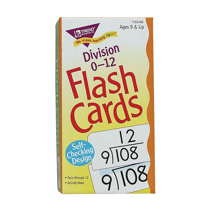 Trend Enterprises Math Flash Cards, Division 0-12 image 1