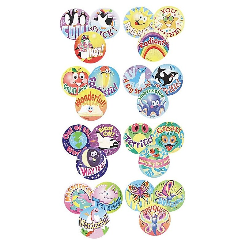 Trend Stinky Stickers Praise Words Jumbo Variety Pack, Assorted Scented, 432 Stickers/Pack (T6490M) image 1