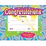 Trend Enterprises "Congratulations" Award Certificates, Assorted Colors, 8 1/2"H x 11"W, 30/Pk (T2954)~#|#~s0074971_sc7