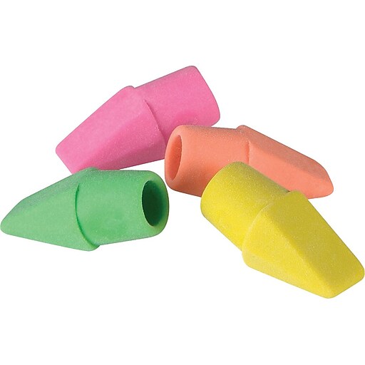 Staples® Cap Erasers, Assorted, Dozen Staples