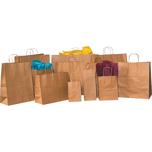 Staples® Kraft Paper Shopping Bags, 16" x 6" x 19 1/4" at Staples
