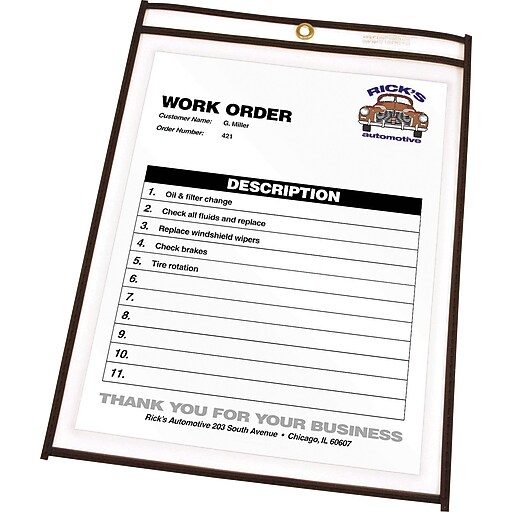 CLine® Stitched Shop/Job Ticket Holders, 11" x 14" Staples