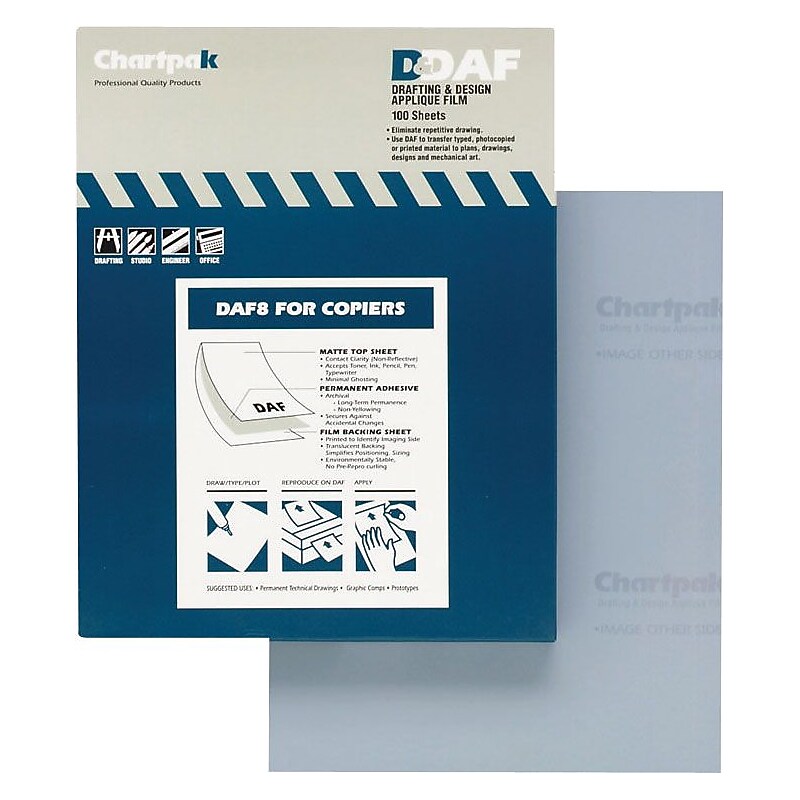 Chartpak Drafting Applique Film for Laser Printers, Matte image 1