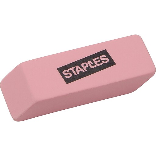 Staples® Pink Wedge Erasers, 3/Pack Staples