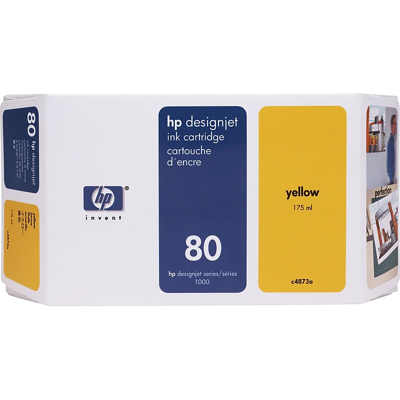 HP 80 Yellow Standard Yield Ink Cartridge (C4848A) image 1