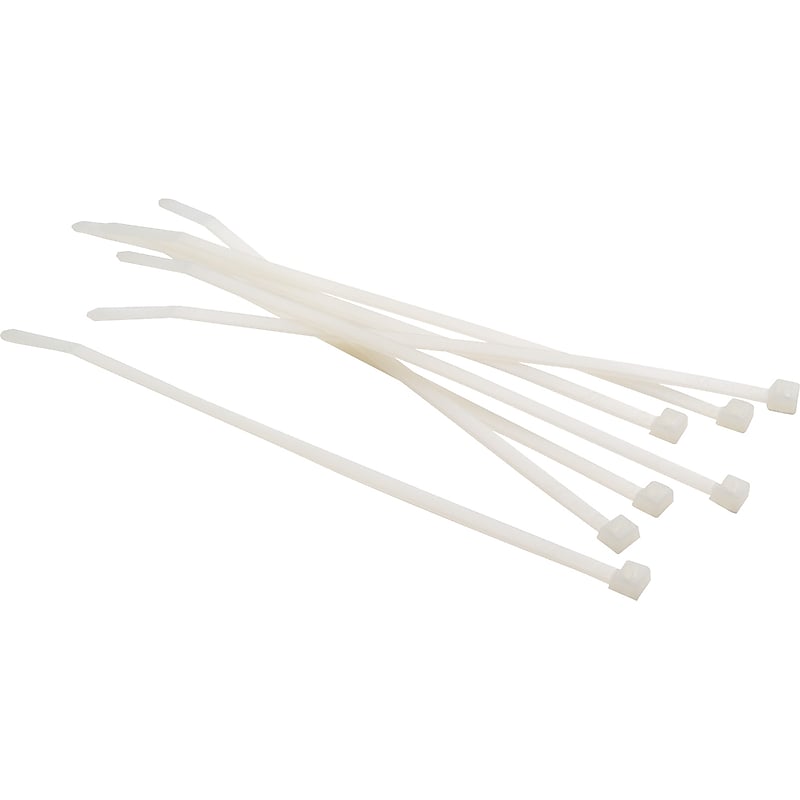 8" Tensile Strength, Nylon UV Cable Ties in Black (100/bag) image 1