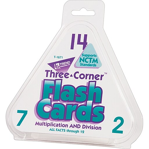 Trend® Three Corner® Math Flash Cards, Multipication &amp; Division (T1671 ...