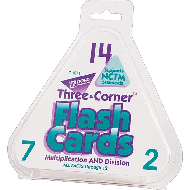 Trend® Three Corner® Math Flash Cards, Multipication & Division  (T1671) image 1