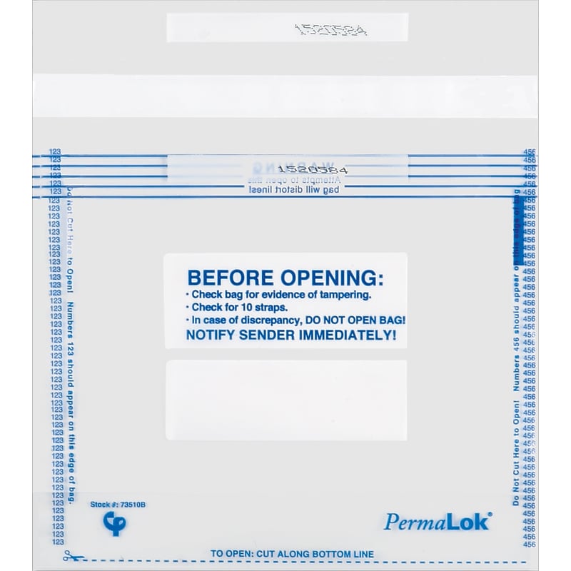 Currency Bag, Black Print, 1,000 Note (10 Strap), 9.375” x 8” x 3” Bottom Gusset, 250/Pk image 1