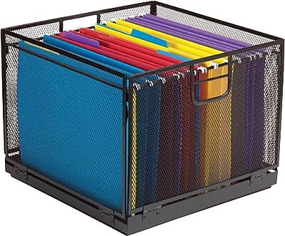 Staples Collapsible Black Wire Mesh File Box | Staples
