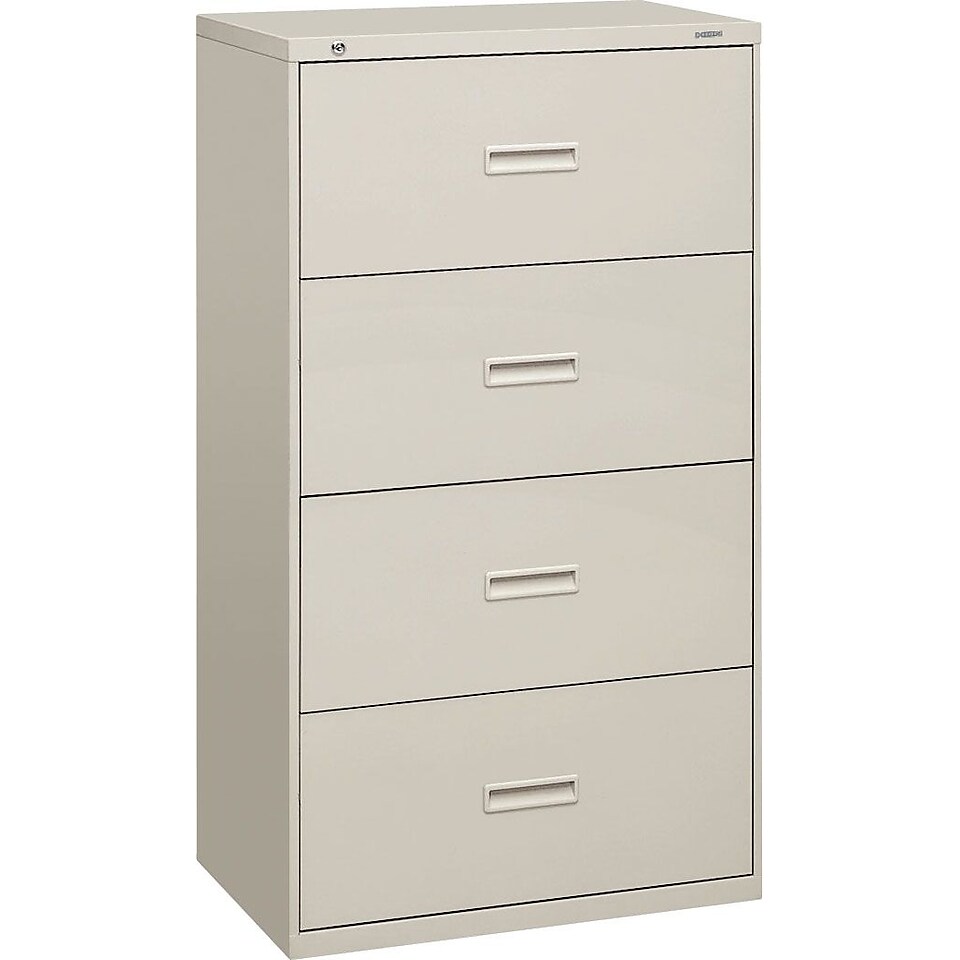 basyx by HON 400 Series 4 Drawer Lateral File Cabinet, 30 W, Light Gray