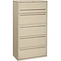 HON Brigade 700 Series 5-Drawer Lateral File Cabinet, Locking, Letter/Legal, Putty, 36" (HON-785LL)~#|#~s0087007_sc7