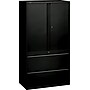 HON Brigade™ 800 Series Lateral File Cabinet with Storage, Letter/Legal, 2-Drawer, Black, 19 1/4"D~#|#~s0087018_sc7