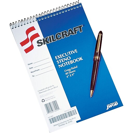 Steno Book, Gregg Ruled, 6" x 9", 80 Sheets at Staples
