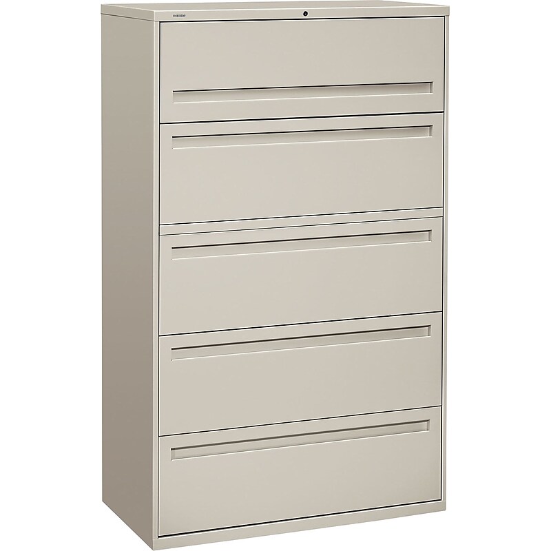 HON® Brigade 700 Series Lateral File, 5-Drawer, 64Hx42Wx19-1/4"D, Light Grey image 1