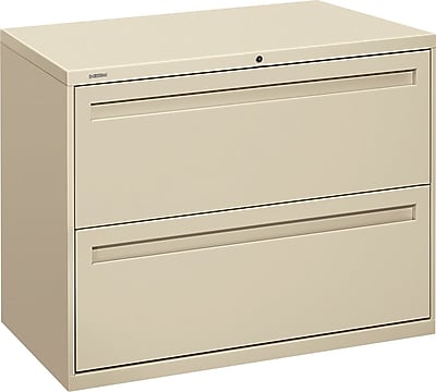 HON Brigade® 700 Series Lateral File, 2-Drawer, 28-3/8Hx36Wx19-1/4"D, Putty