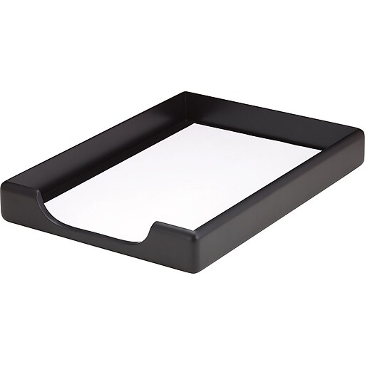 Eldon Woodtones™ Stackable Tray, Legal, Black Finish, 2 1/2"H x 11 1/4"W x 16"D (62546) at Staples