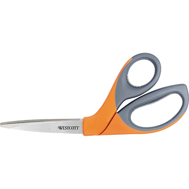 Westcott® All Purpose Elite® Bent Scissors, Orange, 8" (43318) image 1