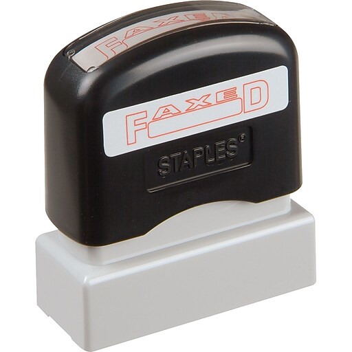 Offistamp® PreInked Stamp, "Faxed", Red Ink Staples