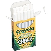 Crayola Anti-Dust Chalkboard Chalk, White, 12/Box (50-1402)