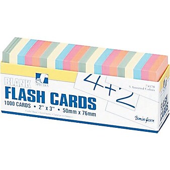 Pacon® Blank Flash Cards, Assorted, 2"x3"